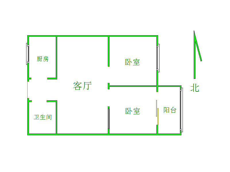 兴业大街（3段）,2居室,1厅