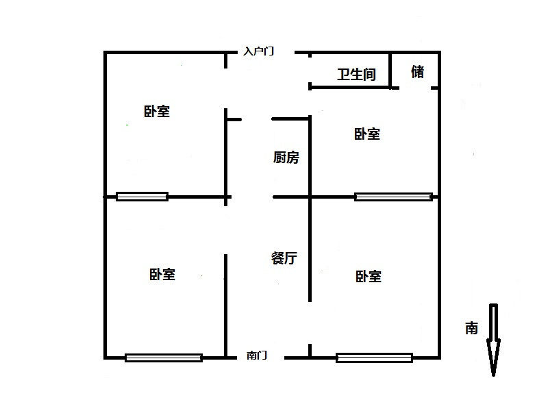 富强东里,2居室,1厅